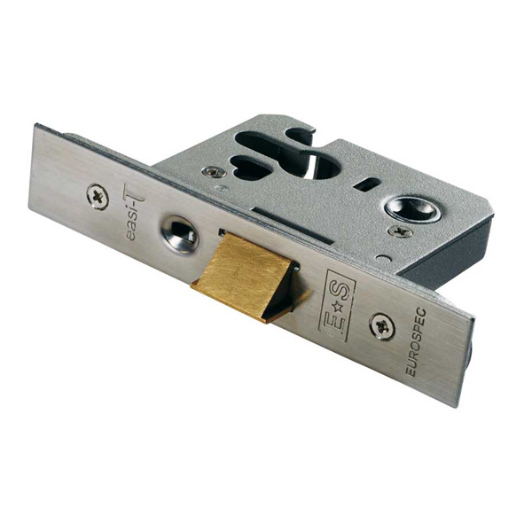 MCN5025SSS • 064mm [044mm] • Satin Stainless • Square • Architectural Compact Euro Cylinder Nightlatch Case
