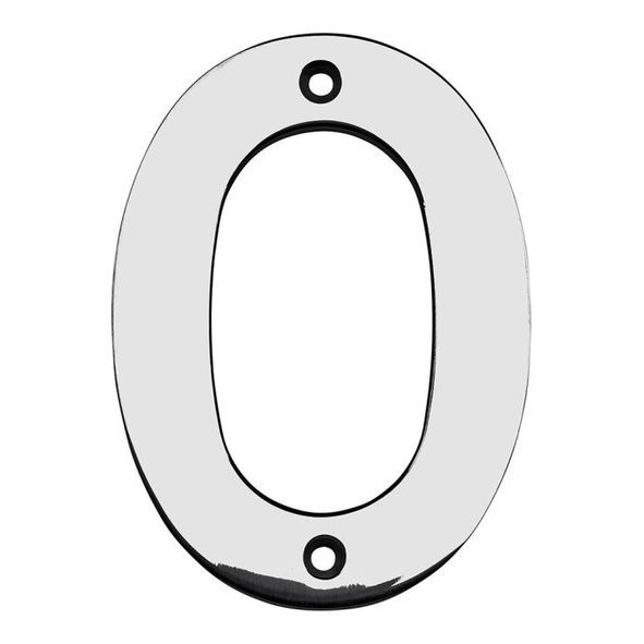 NUM10100BSS • 100mm • Polished Stainless • Eurospec Cast Face Fixing Numeral 0