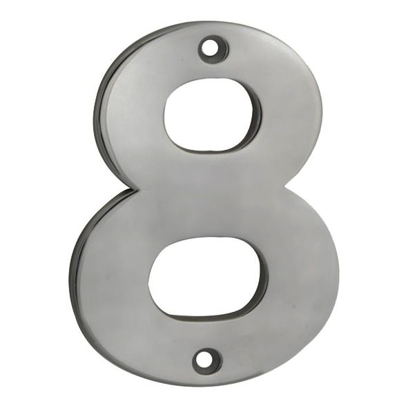 NUM10108SSS • 100mm • Satin Stainless • Eurospec Cast Face Fixing Numeral 8