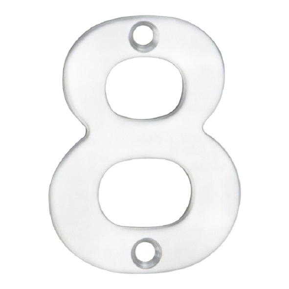 NUM10508BSS • 050mm • Polished Stainless • Eurospec Cast Face Fixing Numeral 8
