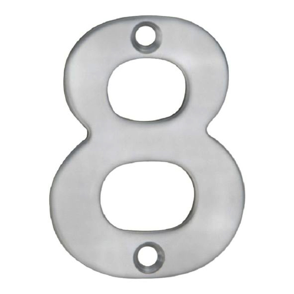 NUM10508SSS • 050mm • Satin Stainless • Eurospec Cast Face Fixing Numeral 8