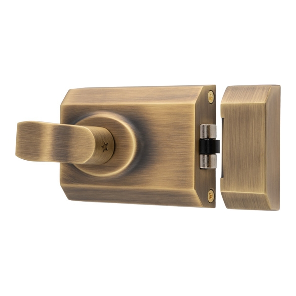 RCB8260AT � 092 x 070mm [060mm] � Antique Brass � Contemporary Roller Bolt Nightlatch