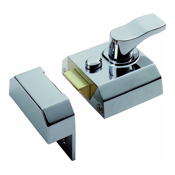 RCN8240PC � 062 x 069mm [040mm] � Polished Chrome � Eurospec Non-Deadlocking Rim Nightlatch