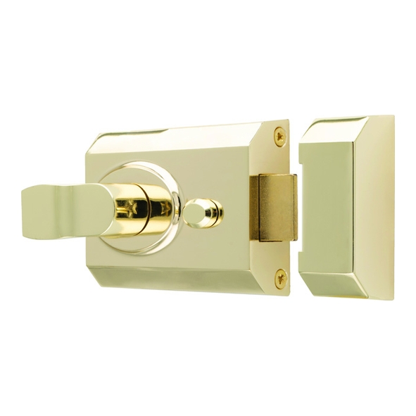 RCN8260EB � 092 x 070mm [060mm] � Polished Brass � Eurospec Non-Deadlocking Rim Nightlatch