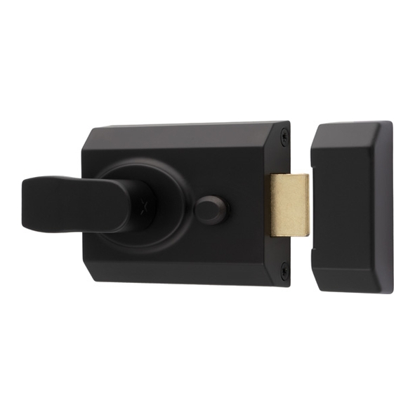 RCN8260MB � 092 x 070mm [060mm] � Matt Black � Eurospec Non-Deadlocking Rim Nightlatch