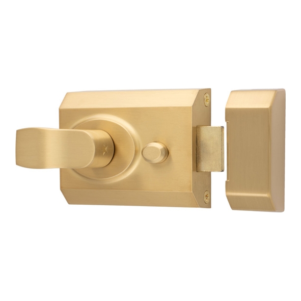 RCN8260SB � 092 x 070mm [060mm] � Satin Brass � Eurospec Non-Deadlocking Rim Nightlatch
