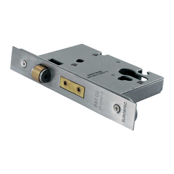 RSL5030SSS • 076mm [057mm] • Satin Stainless • Architectural Euro Cylinder Roller Bolt Deadlock