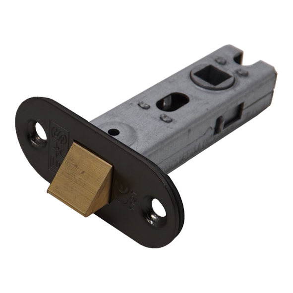 BTL25MB/R  065mm [044mm]  Matt Black  Economy Tubular Latch With Radiused Forend & Striker