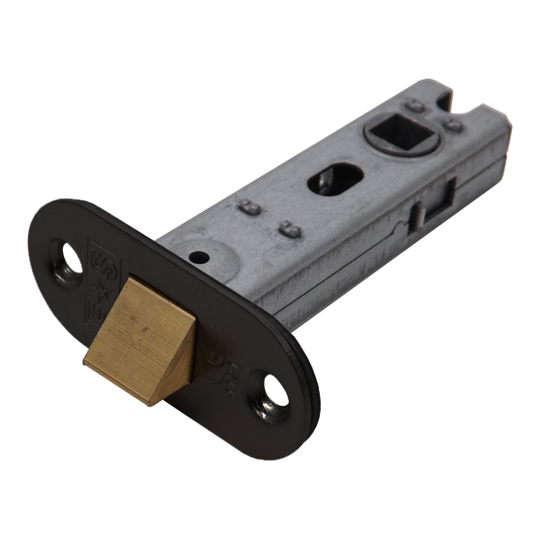 BTL30MB/R • 076mm [057mm] • Matt Black • Economy Tubular Latch With Radiused Forend & Striker