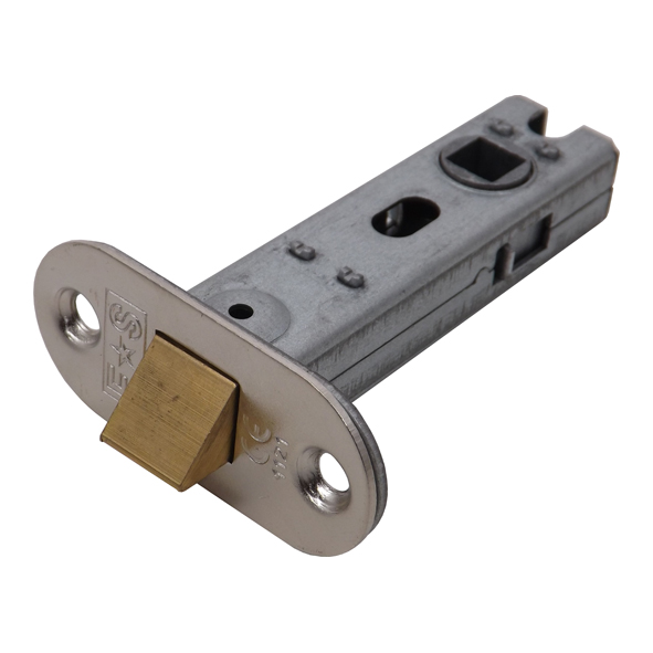 BTL4/R  076mm [057mm]  Nickel Plated  Economy Tubular Latch With Radiused Forend & Striker