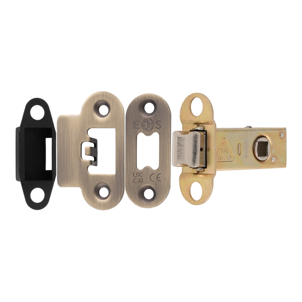 TLS5025AB/R � 066mm [044mm] � Antique Brass � Superior Radiused Tubular Latch