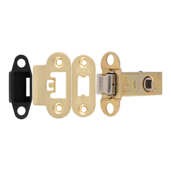 TLS5025SB/R � 066mm [044mm] � Satin Brass � Superior Radiused Tubular Latch