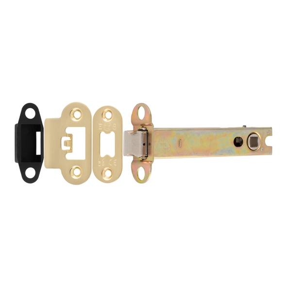 TLS5050SB/R � 128mm [108mm] � Satin Brass � Superior Radiused Tubular Latch