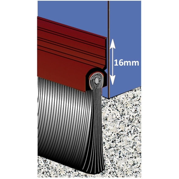 BRU/30-0914-BN  0914 x Max 28mm Gap  Brown  Exitex Brush Threshold Seal