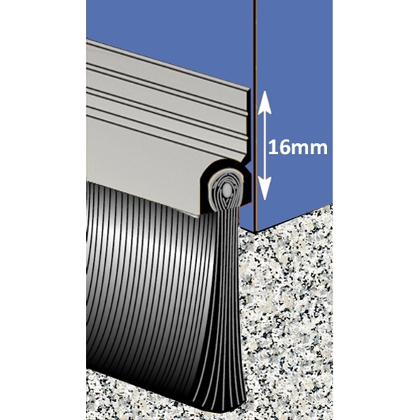 BRU/30-0914-M  0914 x Max 28mm Gap  Mill Aluminium  Exitex Brush Threshold Seal