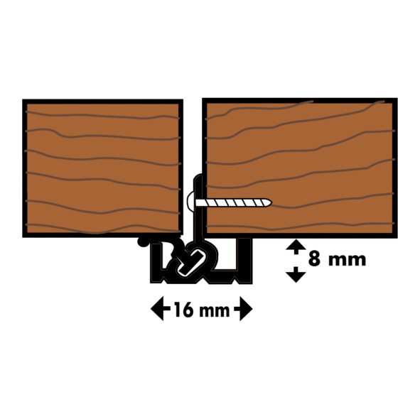 DDCS-2430-BL  2430mm  Black  Exitex Double Door Meeting Stile Seal