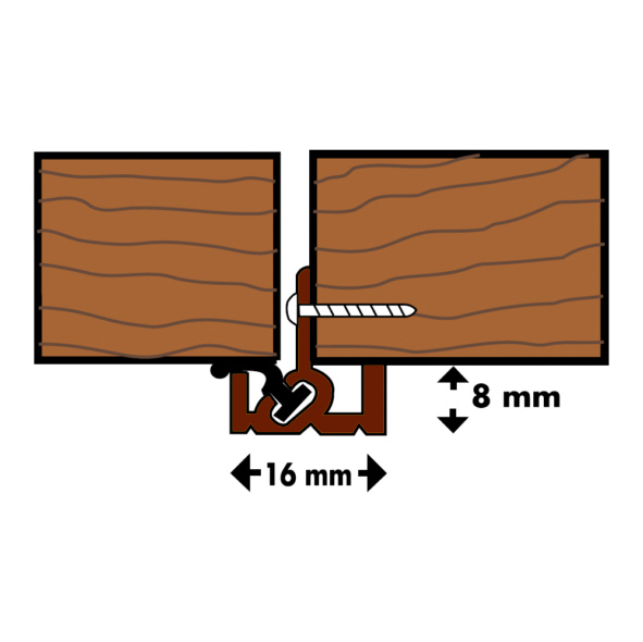 DDCS-2430-BR  2430mm  Brown  Exitex Double Door Meeting Stile Seal