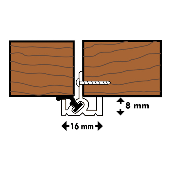 DDCS-2430-WH  2430mm  White  Exitex Double Door Meeting Stile Seal