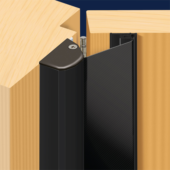 RFGC-1925-BK � 1925mm � Black RAL9005 / Black � Concealed Fix Open Side Roller Finger Guard