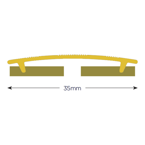 TRIM-CAR-0914-GAA  0914 x 35mm  Gold Anodised  Carpet to Carpet Trim