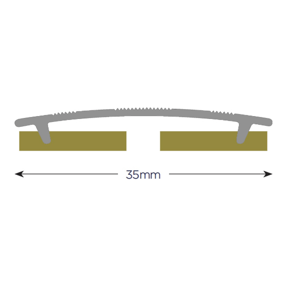 TRIM-CAR-0914-SAA  0914 x 35mm  Silver Anodised  Carpet to Carpet Trim