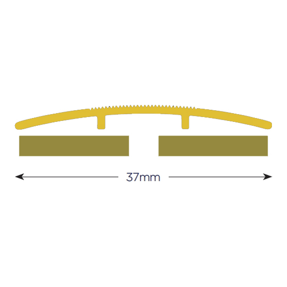 TRIM-VYC-0914-GAA  0914 x 37mm  Gold Anodised  Hard Floor to Hard Floor or Carpet Trim