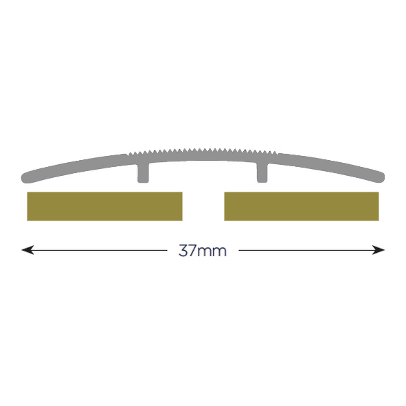 TRIM-VYC-0914-SAA  0914 x 37mm  Silver Anodised  Hard Floor to Hard Floor or Carpet Trim