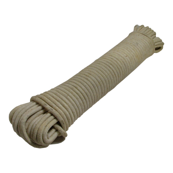 08X030-W  06mm x 30 Metre Hank  Premium Waxed Cotton Sash Cord