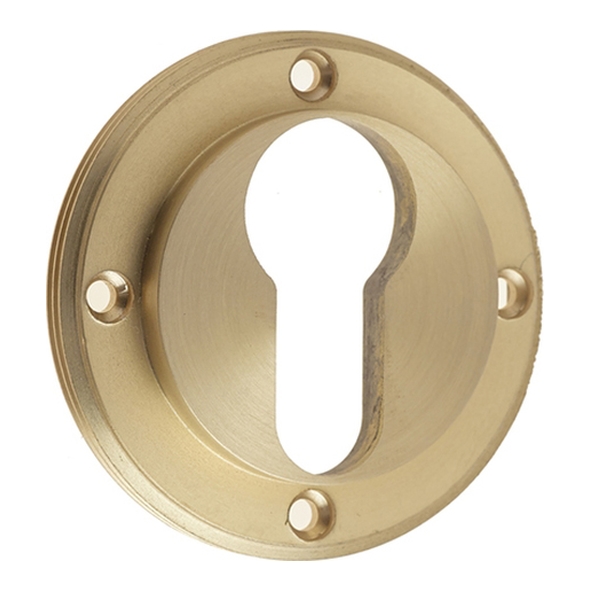 BUR61SB • Satin Brass • Burlington Euro Cylinder Escutcheon Without Rose Cover