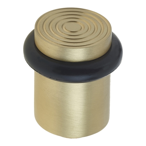 BUR963SB • Satin Brass • Burlington Ringed Top Floor Pedestal Door Stop