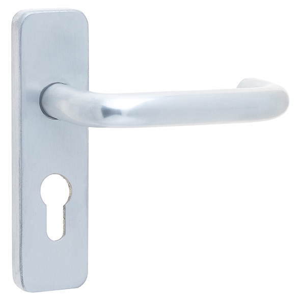 J4675B • Euro Cylinder [47.5mm] • Satin • Jedo Contract Aluminium 19mm Ø Safety Levers On Backplates