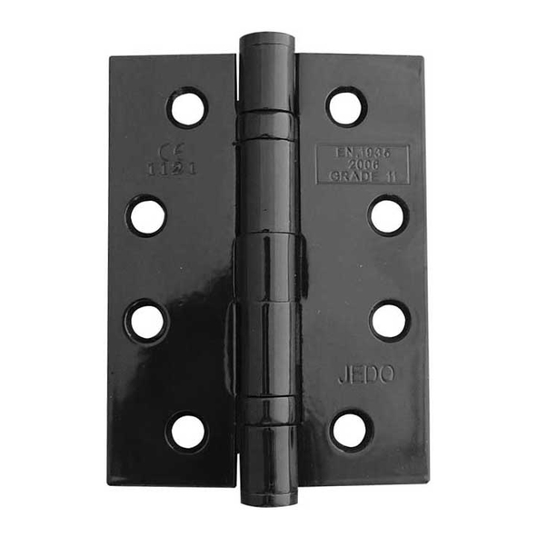 J8500BL  102 x 076 x 2.7mm  Powder Coated Black [80kg]  Strong Ball Bearing Square Corner Steel Butt Hinges