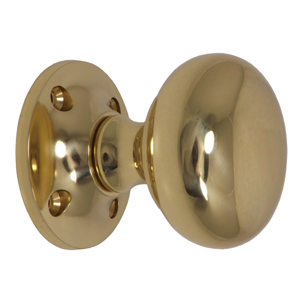 JV172APB • Polished Brass • Jedo Small Mushroom Mortice Knobs On Round Roses