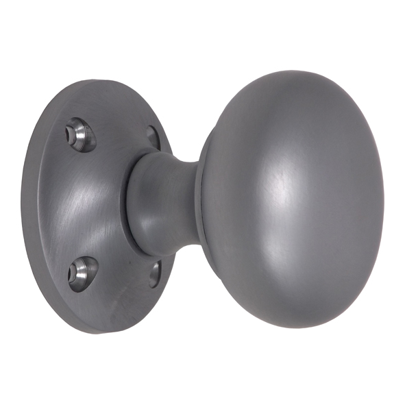 JV172ASC • Satin Chrome • Jedo Small Mushroom Mortice Knobs On Round Roses