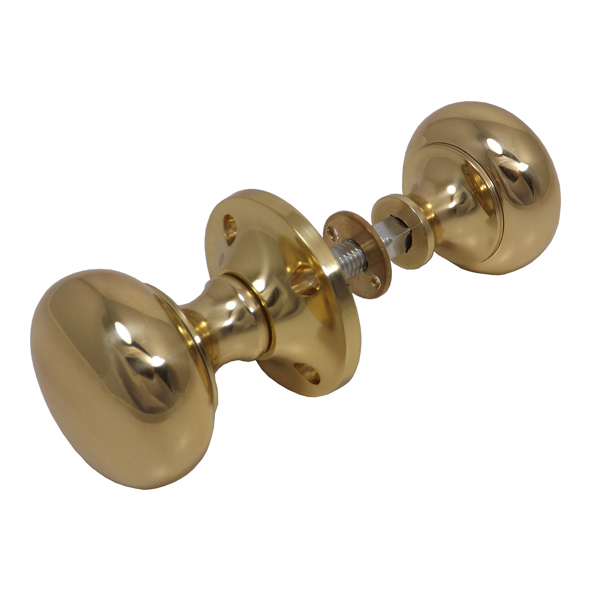 JV176APB • Polished Brass • Jedo Small Mushroom Rim Knobs On Round Roses