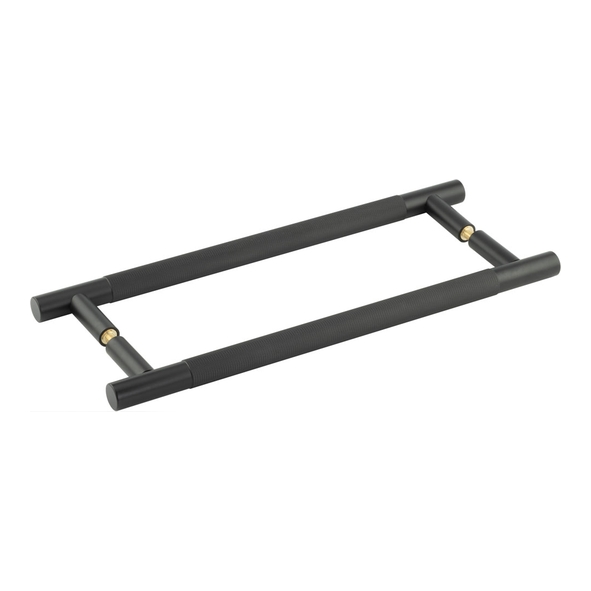 JV1800MBB2B : 300 x 19mm : Matt Black : Jedo Bari Knurled Back To Back Pull Handles