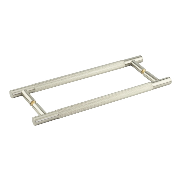 JV1800SNB2B : 300 x 19mm : Satin Nickel : Jedo Bari Knurled Back To Back Pull Handles