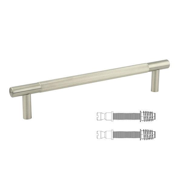 JV1800SNFF : 300 x 19mm : Satin Nickel : Jedo Bari Knurled Secret Bolt Fix Pull Handle