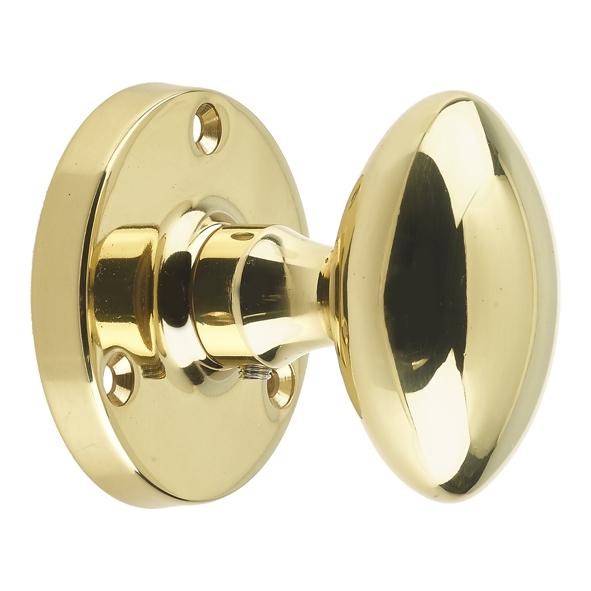 JV34BPB • Polished Brass • Jedo Contract Oval Mortice Knobs On Round Roses