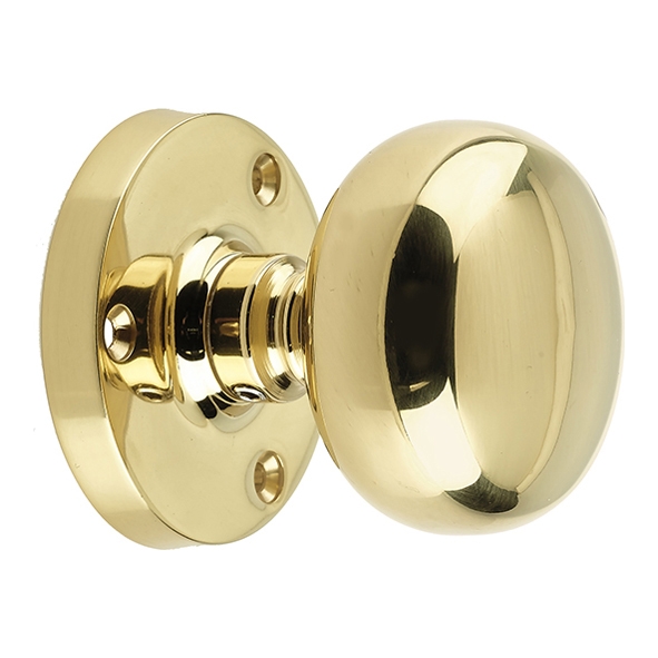JV35BPB  Polished Brass  Jedo Contract Mushroom Mortice Knobs On Round Roses