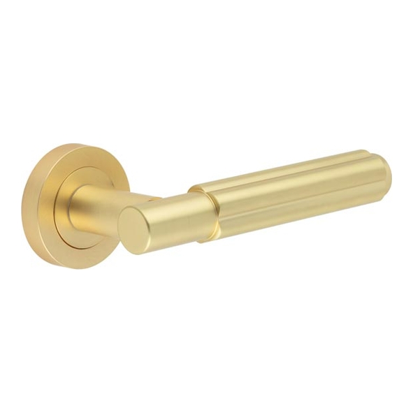 JV848SB  Satin Brass  Jedo Bloom Levers On Round Roses