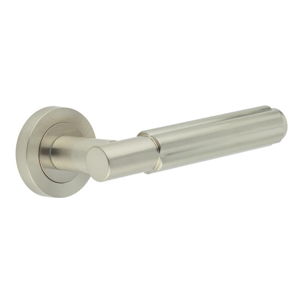 JV848SN  Satin Nickel  Jedo Bloom Levers On Round Roses