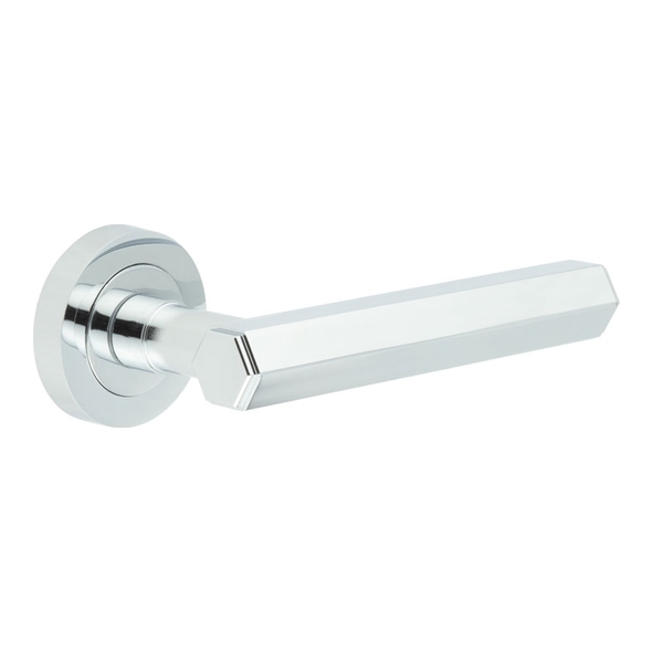JV849PC  Polished Chrome  Jedo Hex Levers On Round Roses