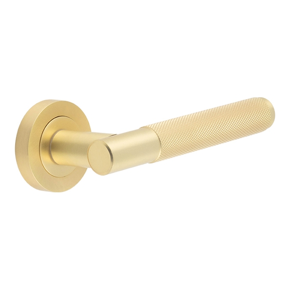 JV850SB  Satin Brass  Jedo Bari Knurled Levers On Round Roses