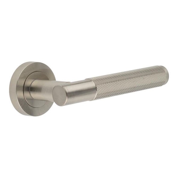 JV850SN � Satin Nickel � Jedo Bari Knurled Levers On Round Roses