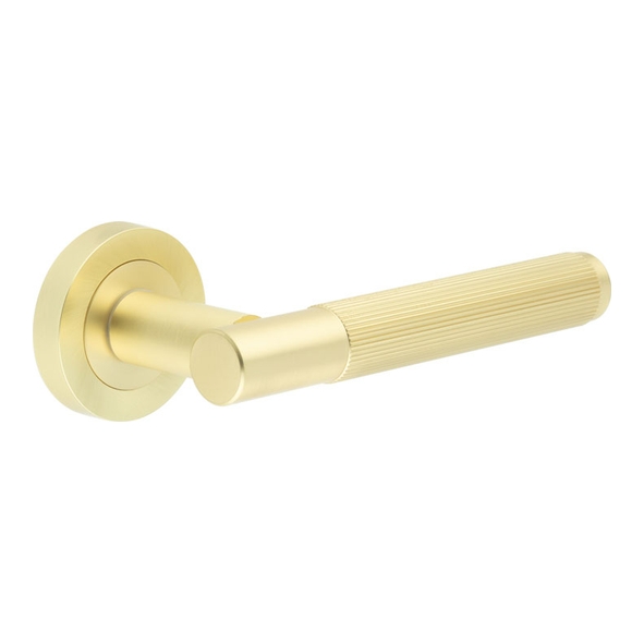 JV852SB  Satin Brass  Jedo Venice Levers On Round Roses