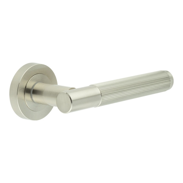 JV852SN  Satin Nickel  Jedo Venice Levers On Round Roses