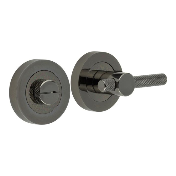JV855BN  Black Nickel  Jedo Knurled Bathroom Turn With Release