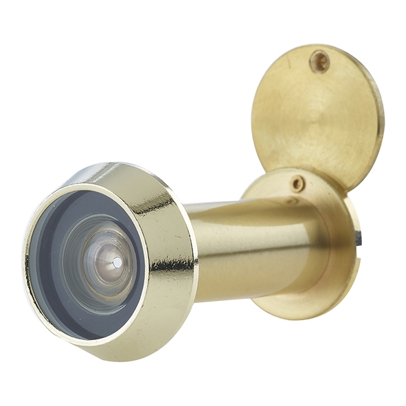 JV944SB • 35 to 55mm Door • Satin Brass • 180° Fire Rated Door Viewer With Intumescent