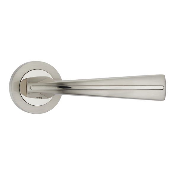 FDEMON-SN/NP • Satin / Polished Nickel • Fortessa Monaco Levers On Round Roses